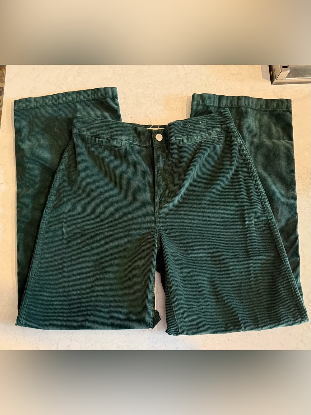 Madewell Forest Green Wide-Leg Corduroy Pants